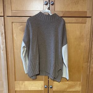 Barbour Brown and Cream Cowl Neck Sweater